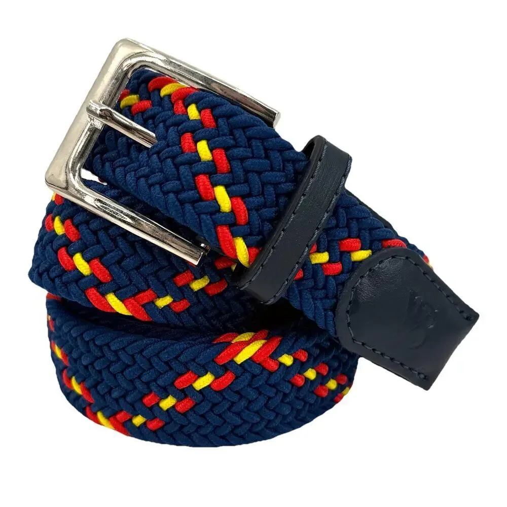 VB Woven Nylon Corded Navy/Multi Color Mens Belt 43 Inches /110 cm